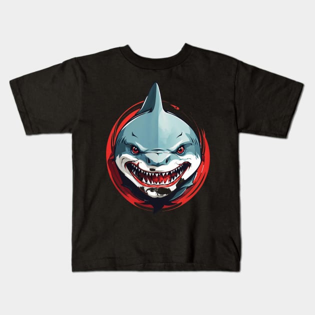 basic shark tattoo Kids T-Shirt by design19970